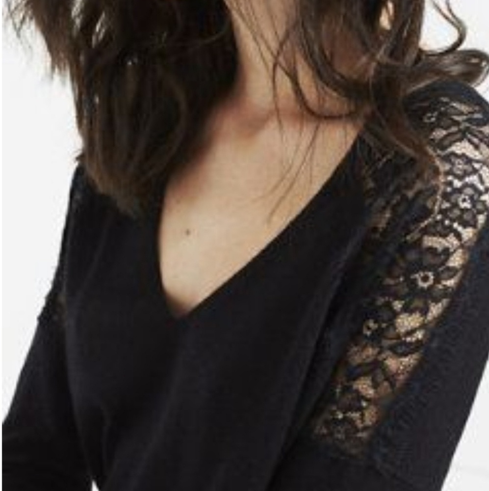 Express sweater lace shoulder
